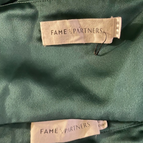 Fame and Partners Strappy Draped Set in Satin Dark Forest - Picture 6 of 7